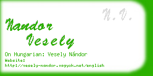 nandor vesely business card